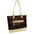 Parinda 11162 ALLIE (Bronze) Quilted Fabric with Croco Faux Leather Tote